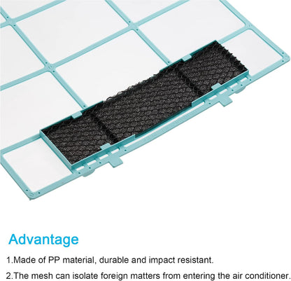 PATIKIL Air Conditioner Air Filter 12.6" x 10.83", Plastic Replacement Screen with Foam for HVAC, Blue Black