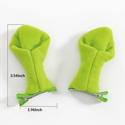 Wynato 16 Pack Green Ogre Party Favor Treat Boxes Goodie Gable Paper Gift Boxes with Handles Green Ogre Ears Costume Hairpin (16)