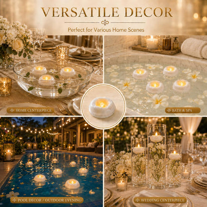 36 Pack 2.3” Flameless LED Floating Candles, Water-Activated Battery Operated Floating Candle with180+ Hours Runtime for Cylindrical Vase, Pool, Fountain - Ideal for Wedding, Party Decoration