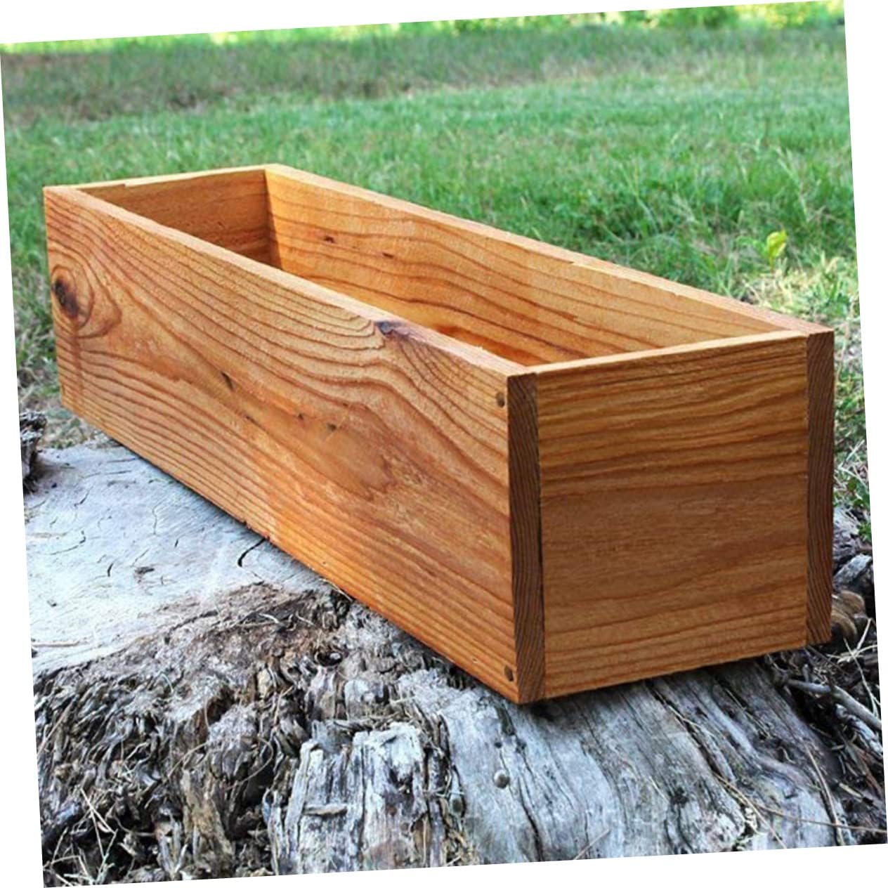 Wood Flower Box Cedar Window Boxes - Tiestos para Exterior Indoor Flower Pots for Outdoor Plants Fence Planter