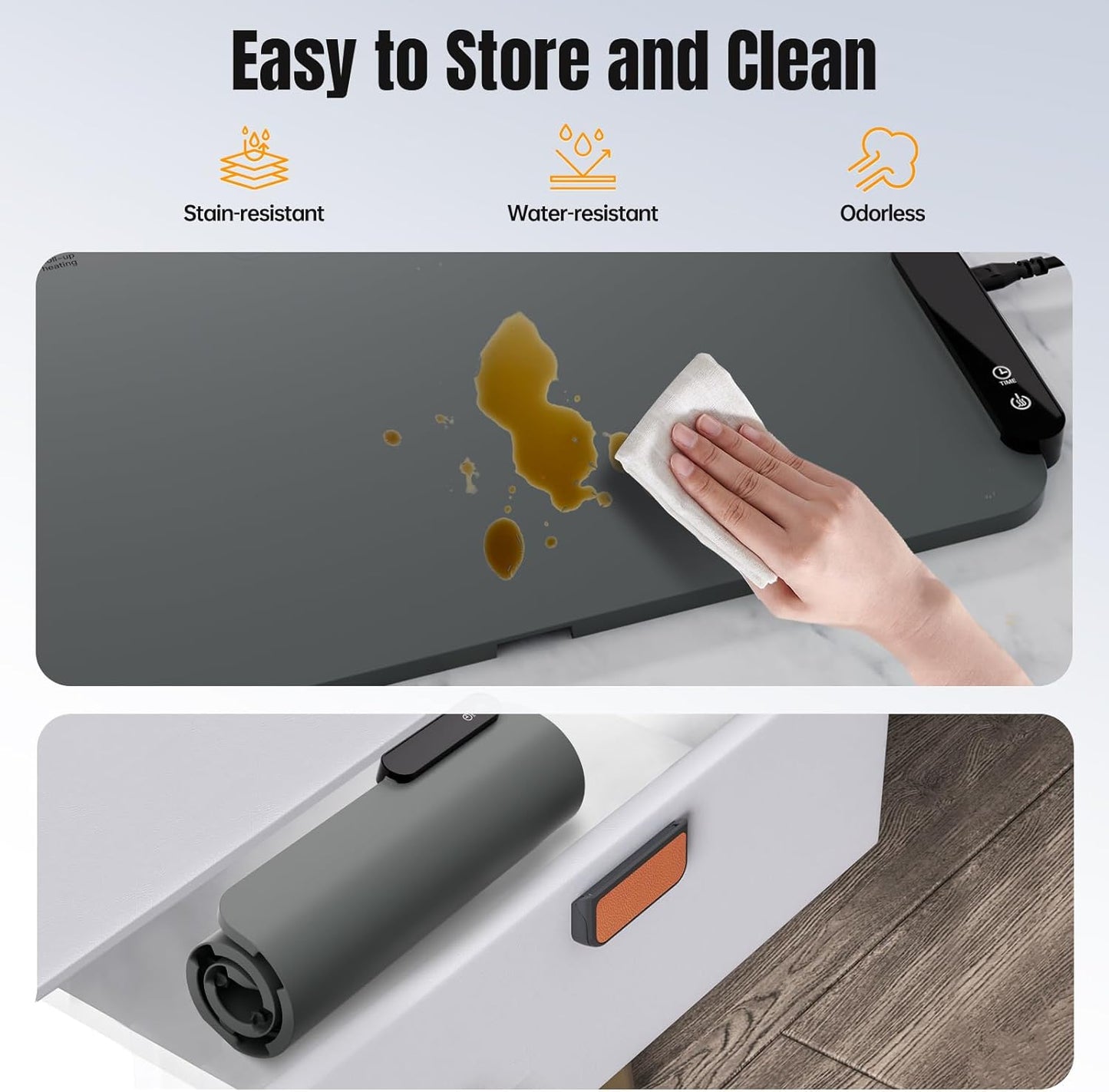 5 6 Setting Electric Warming Tray, Rollable Food Warming Mat with Temperature Timer Warming Tray Food Warmer Versatile