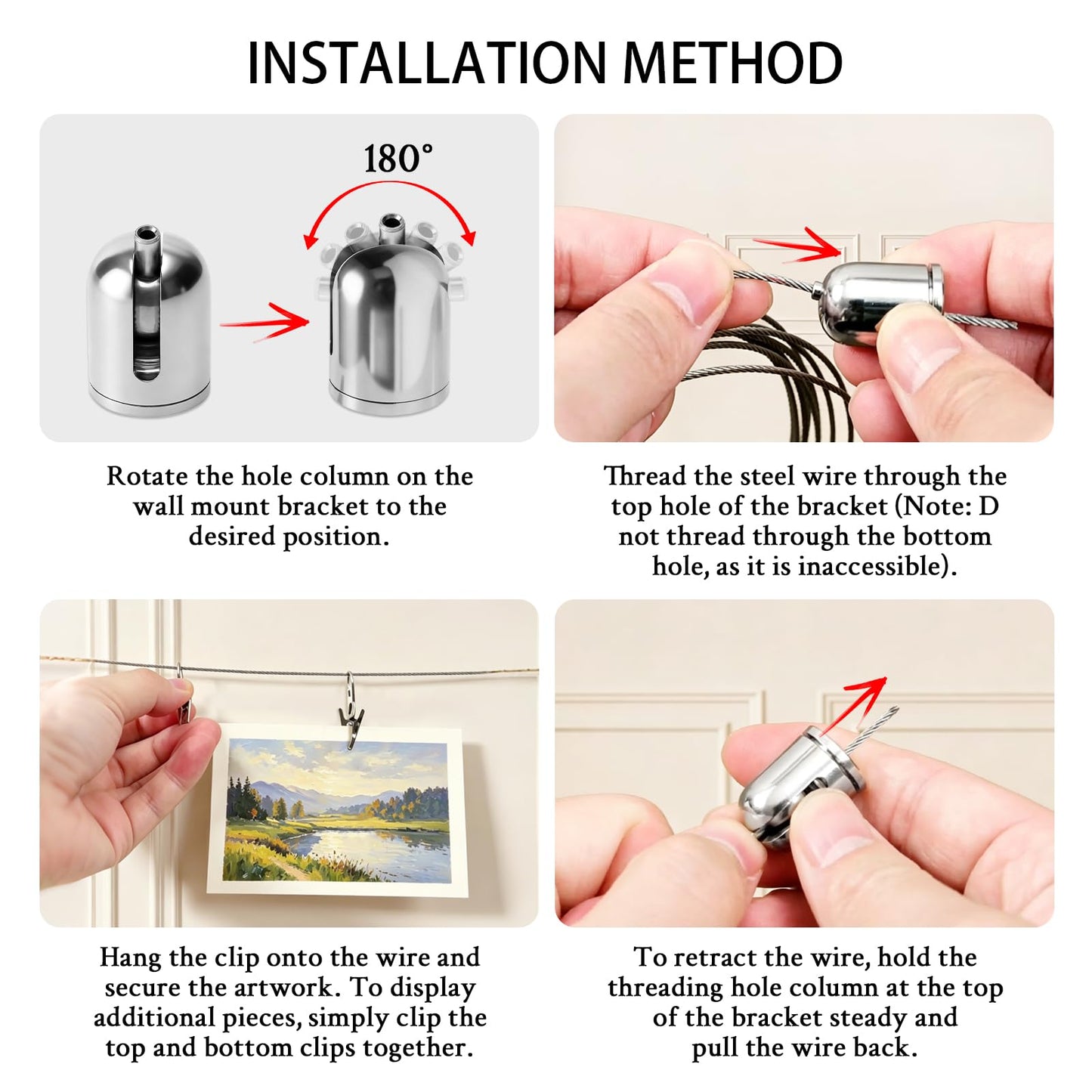 Art Display for Kids Artwork, 5ft Picture Hanging Wire Kit with 48 Clips for Kids Art Artwork Display, Photo, Wall Hanging Room Bedroom Decor