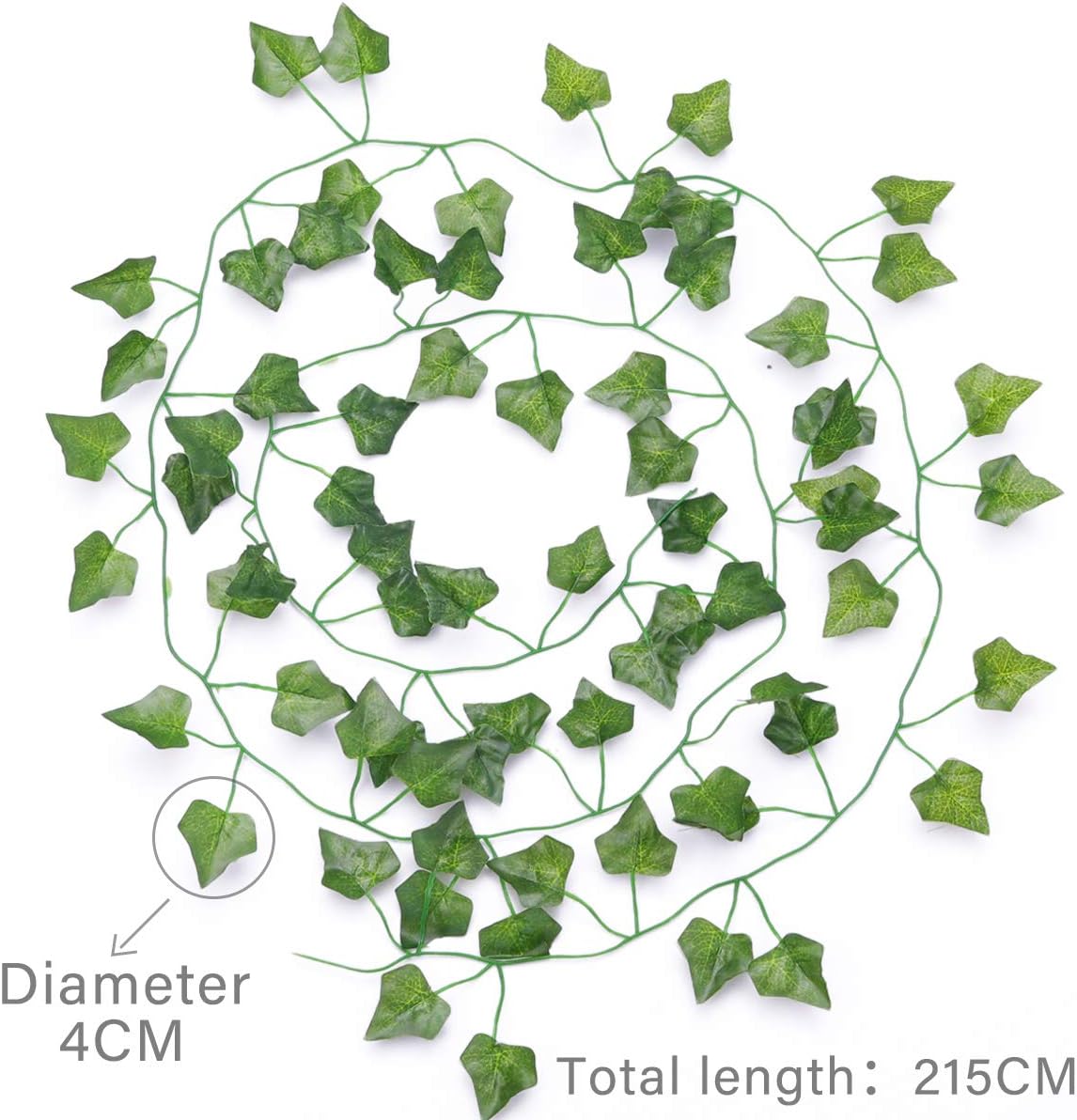 PARTY JOY 84Ft 12 Strands Artificial Ivy Leaf Vines, Hanging Plants Garland Fake Foliage for Home Garden Bedroom