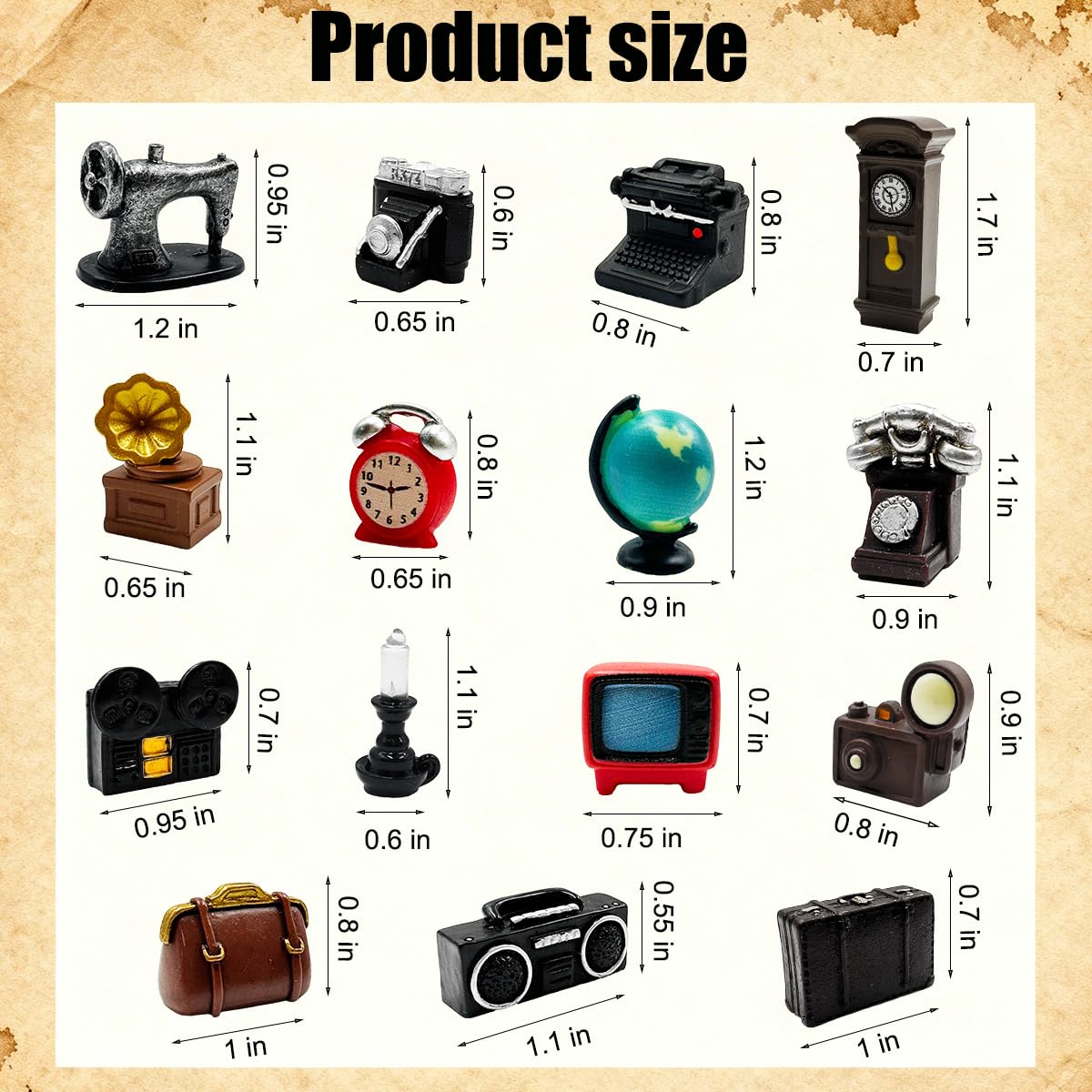 Miniature Home Appliances Retro Furniture - 15Pcs 1inch Mini Simulated Resin Camera Telephone TV Figurines Models Ornaments for DIY Diorama Micro Landscape Craft Accessories Decor