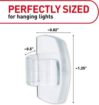 Command Outdoor Light Clips - Water-Resistant Adhesive Clips & Strips | 16 Clips, 20 Strips, Clear