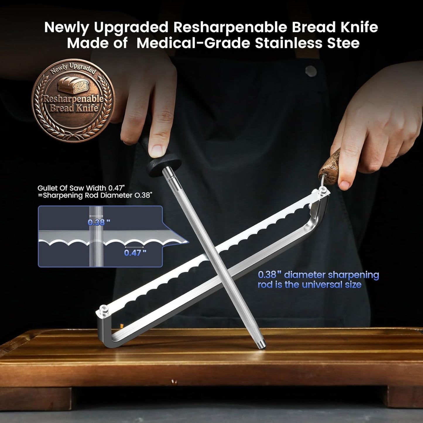 2025 1st 4 SYOKAMI Upgrade Bread Knife for Homemade Bread, World's Real Bow-Design Sourdough Bread Slicer, Razor-Sharp