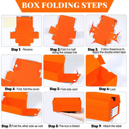 12 Sets Mini Shoe Gifts Boxes Mini Sneaker Boxes 4.7x2.5x2 Small Shoe Cases Cardboard Sports Theme Small Gift Case with Writable Label Birthday Party Favor for Candies Cookies Snacks Orange