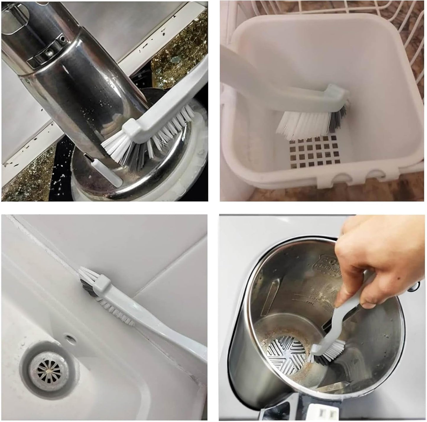 jeufond Kitchen Scrub Brush, Angle Cleaning Brush, Right Angle Scrub Brush for Sink Household Dish Pot Pan Edge
