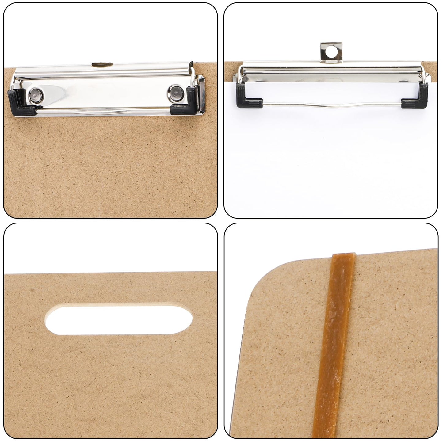 Frcctre 4 Pack 13x17 Inch Artist Sketch Boards with Handle, Portable Wooden Artist Drawing Boards Art Clipboards with Clip and Rubber Bands for Class or Studio Sketching, Drawing, Painting