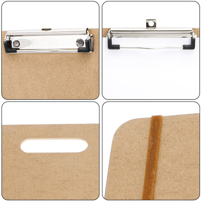 Frcctre 4 Pack 13x17 Inch Artist Sketch Boards with Handle, Portable Wooden Artist Drawing Boards Art Clipboards with Clip and Rubber Bands for Class or Studio Sketching, Drawing, Painting