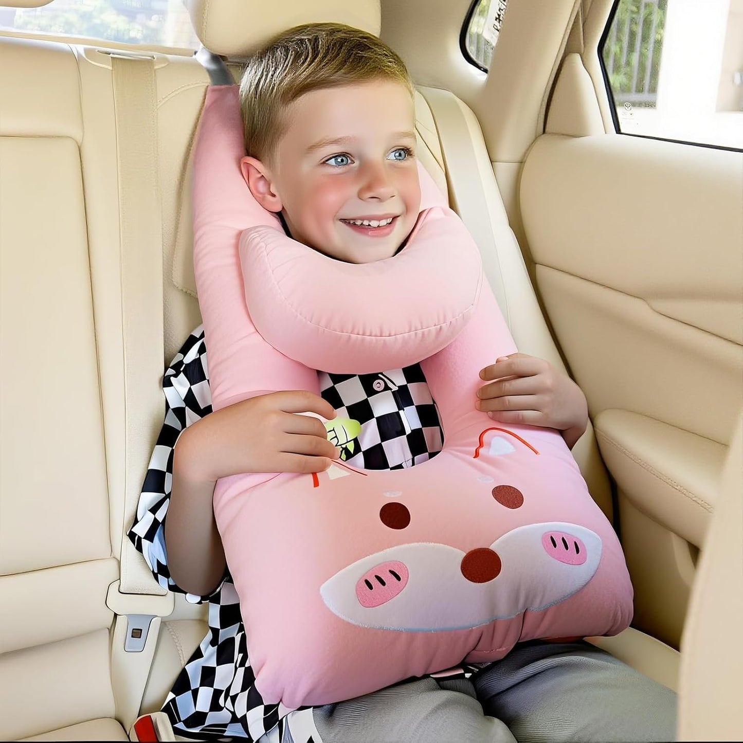 Longhuo Travel Pillow,Car Pillow Kids Car Seat Pillow U Shaped Pillow for Travel Skin-Friendly Material The Sleeping