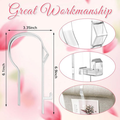 Vercraft 36 Pcs Wedding Church Pew Clips Bulk Heavy Duty Plastic Hooks Clear Chair Wreath Hanger Pew Flower Holders for Wedding Ceremony Church Aisle Chair Table Bow Garland Decorations