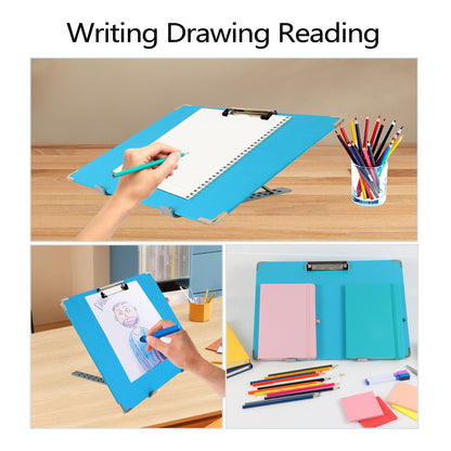 Slant Board for Writing 16 x 12 Inch Adjustable Tilted Writing Board Sloped Surface to Improve Handwriting Legibility 20°Slanted Clipboard for Writing Reading Drawing