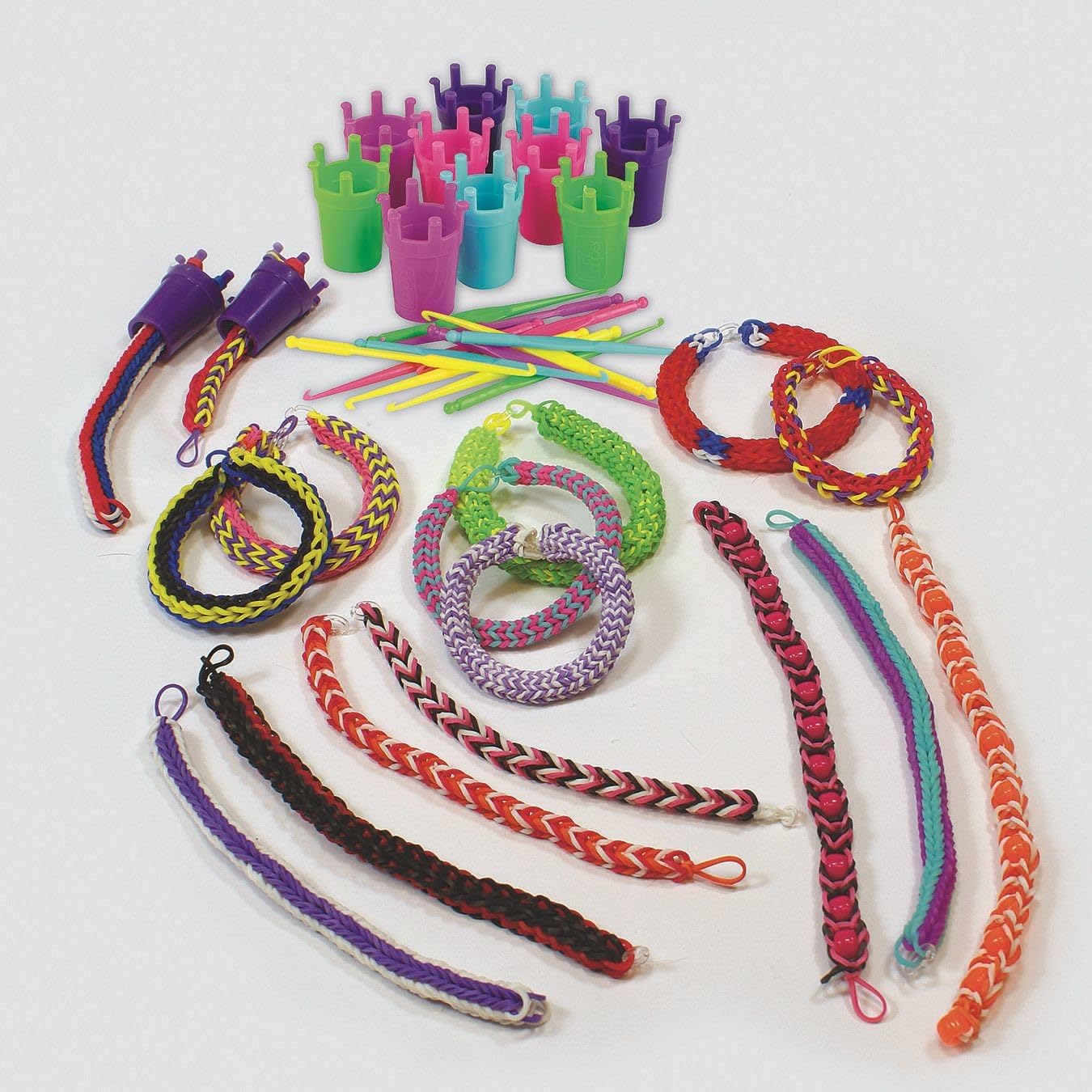 Pepperell Braiding EZ Looper Weaving Tool Sets. Kids & Adults Can Easily Make Basic to Advanced Stretch Band Jewelry, Set Includes 12 Tools, 12 Hooks and Instructions. Plastic.