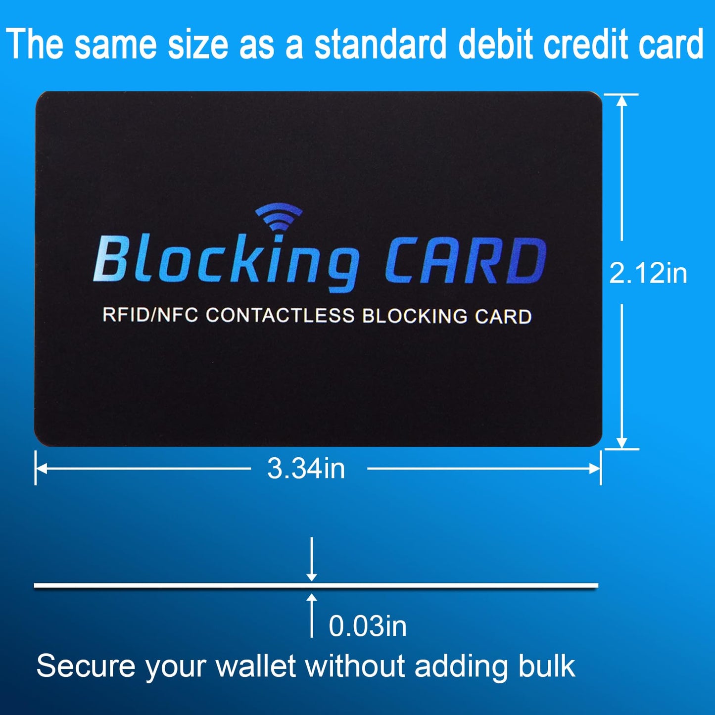 RFID Blocking Card, Contactless NFC Debit Credit Card Passport Protector Blocker Set for Men&Women, Slim Design One Card Protects Entire Wallet/Purse, 5 Pack