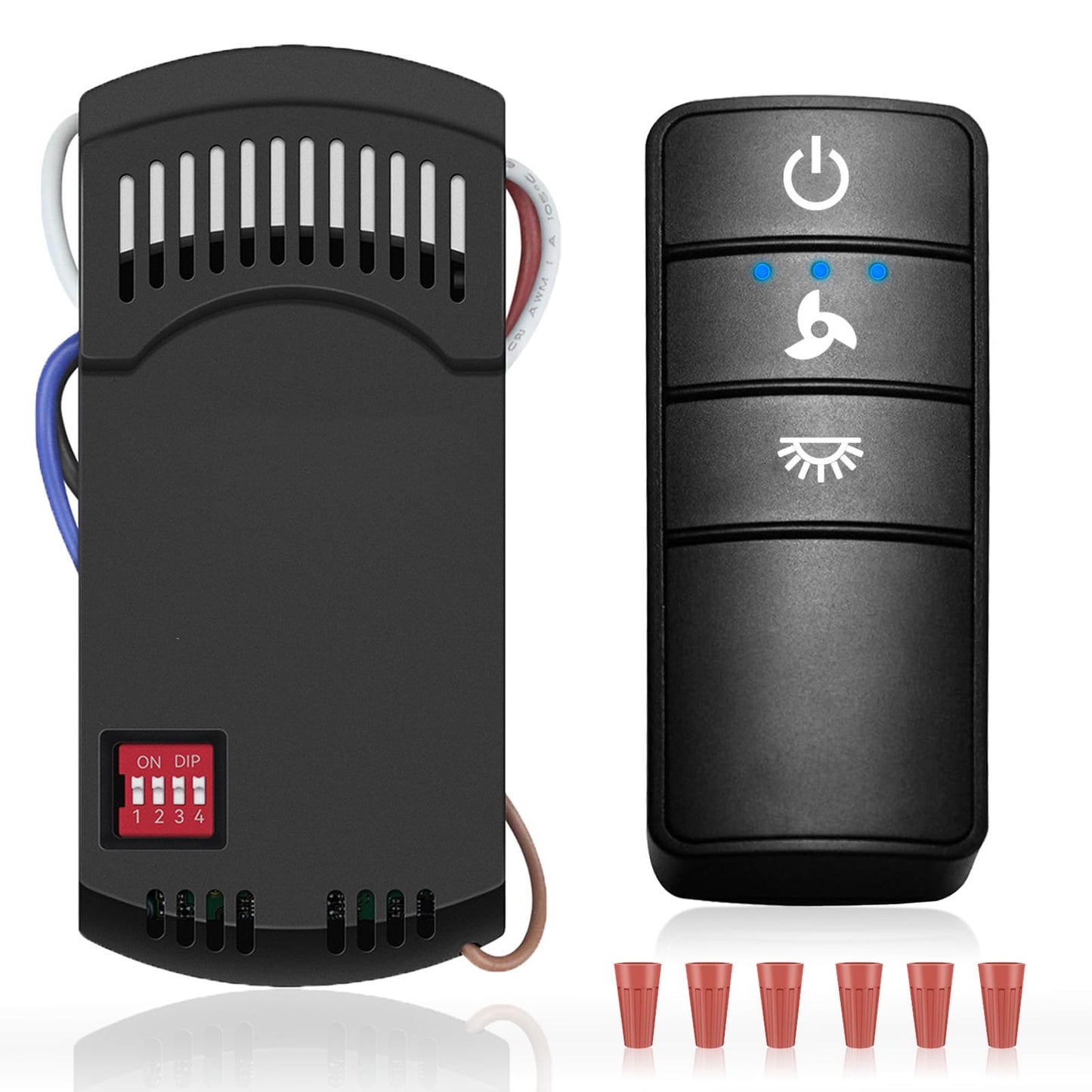 Hampton Bay Ceiling Fan Remote, Universal Ceiling Fan Remote Control Kit, 3-Speed, Light Dimmer, Time Delay, Replacement for Hampton Bay Home Decorators Collection Hunter KUJCE10318, 2AAZPHD3/HD3