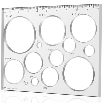 Monliful 10 * 7.9 inches 13 in 1 Router Jig Kit for Woodworking - Bowtie, Circle Inlay & Decorative Templates