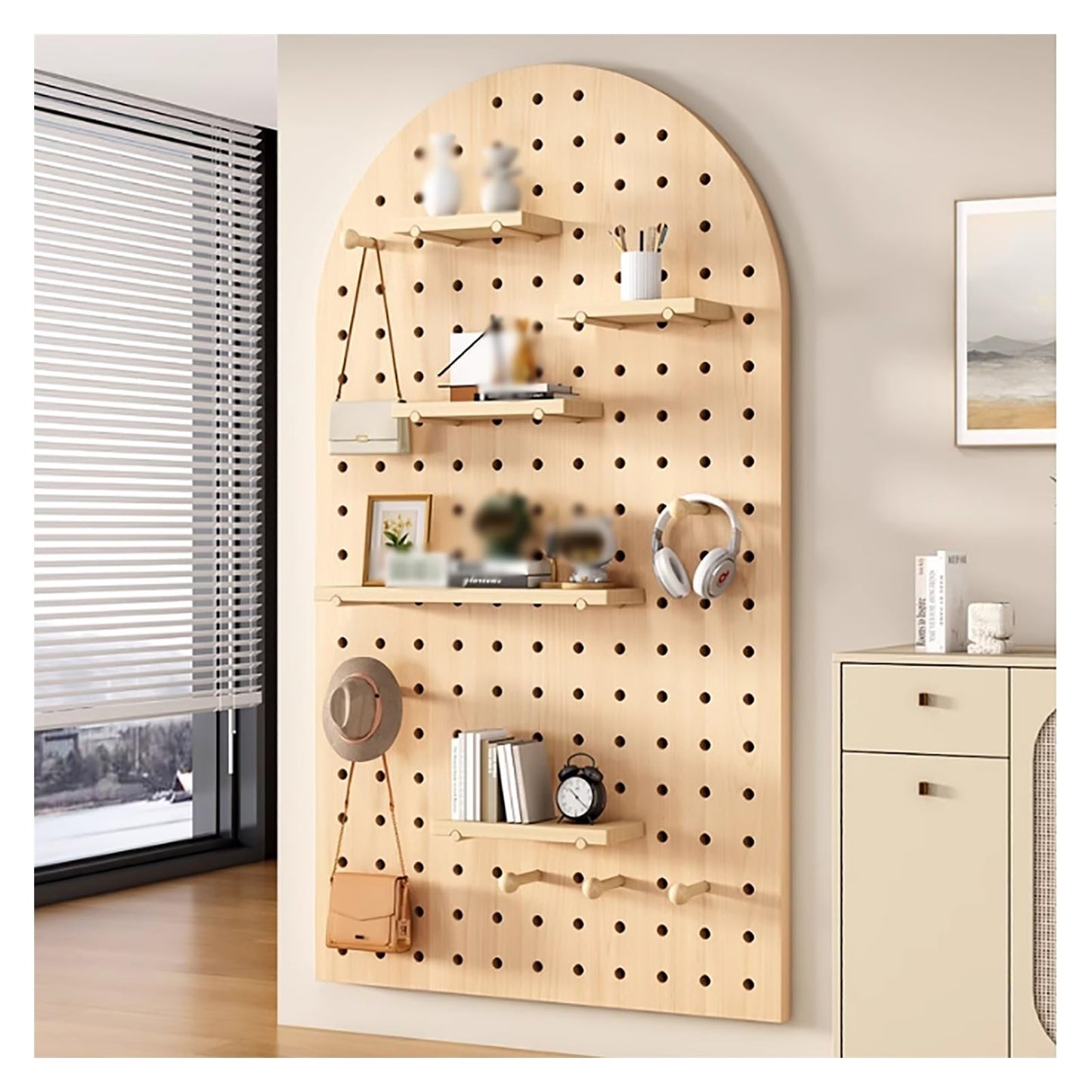 Grid Display Rack Grid Panel for Retail Display Floor Standing Flat Panel Display Stand，Combination Wall Organizer Kit,Pegboard Shelves Wooden Pegboard,Pegboard Wall Organizer,DIY Storage an