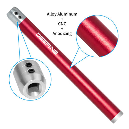 DEEFIINE 2PCS Carbide Wood Lathe Truning Tools Grip Handle, Accept 10mm Square Turning Tool bar (Black and red)