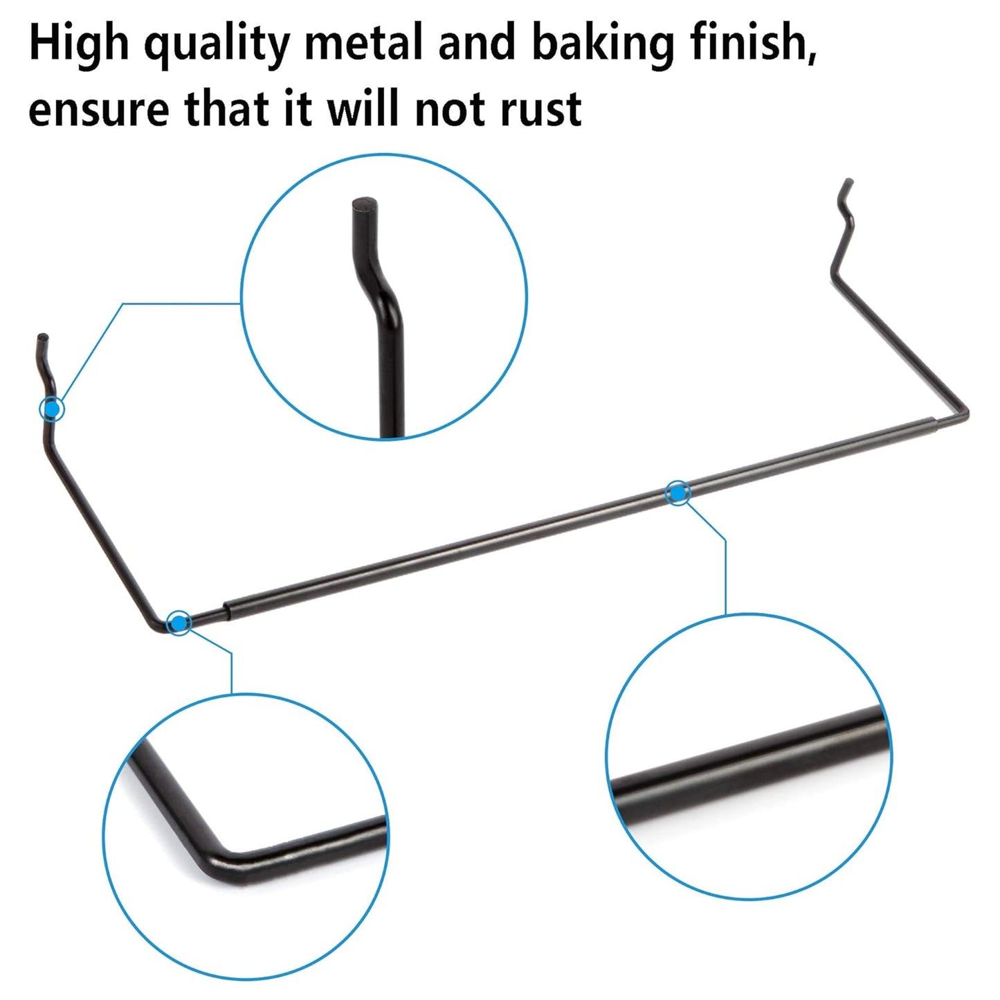 Paper Towel Holder for Pegboard, Extendable, Fits Any Standard Pegboard, 4 Packs, Black