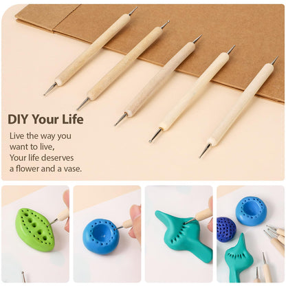 Tovotum Pottery Sculpting Tools 32PCS Ceramic Clay Carving Tools Set for Beginners Expert Art Crafts Pottery Clay Tool