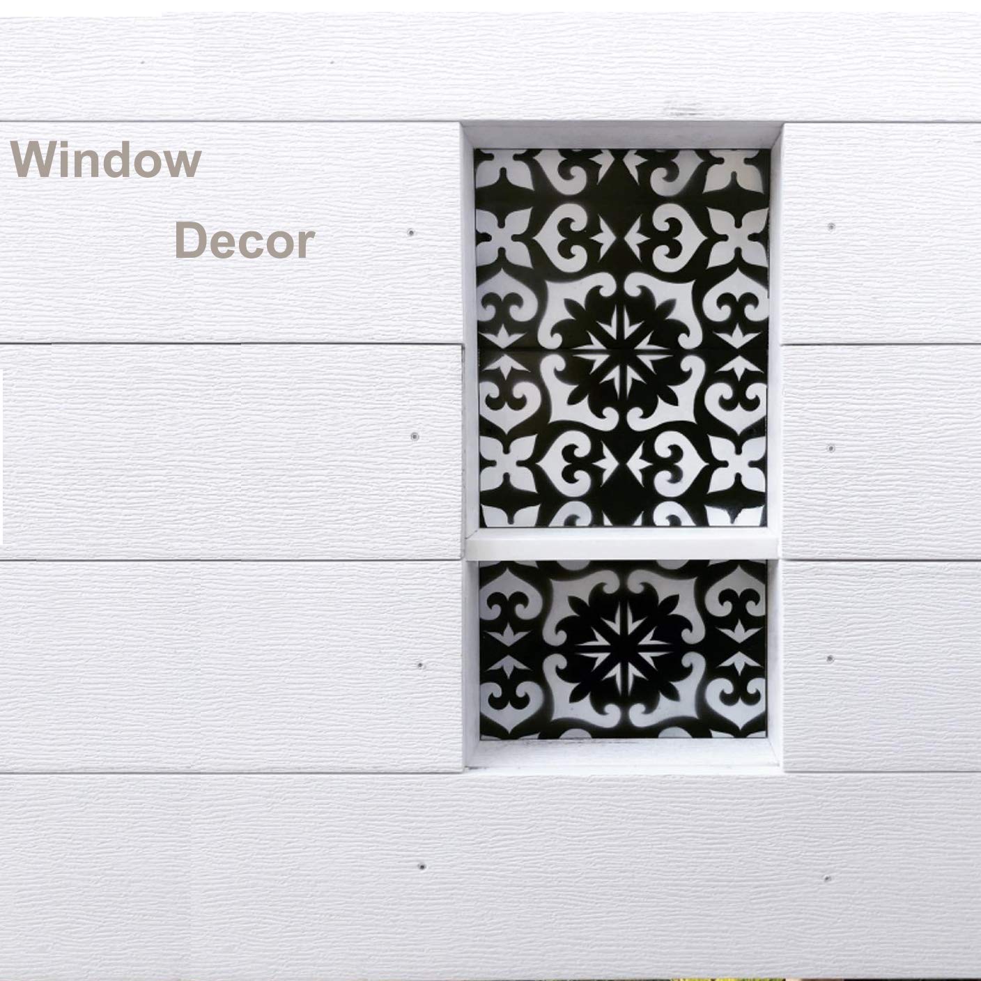 Lindin 3PCS Tile Stencil 12x12 Inch - Large Stencils Painting for Floor Wall Furniture Fabric Wood - Reusable Art Mandala Stencils Painting (Style 2)