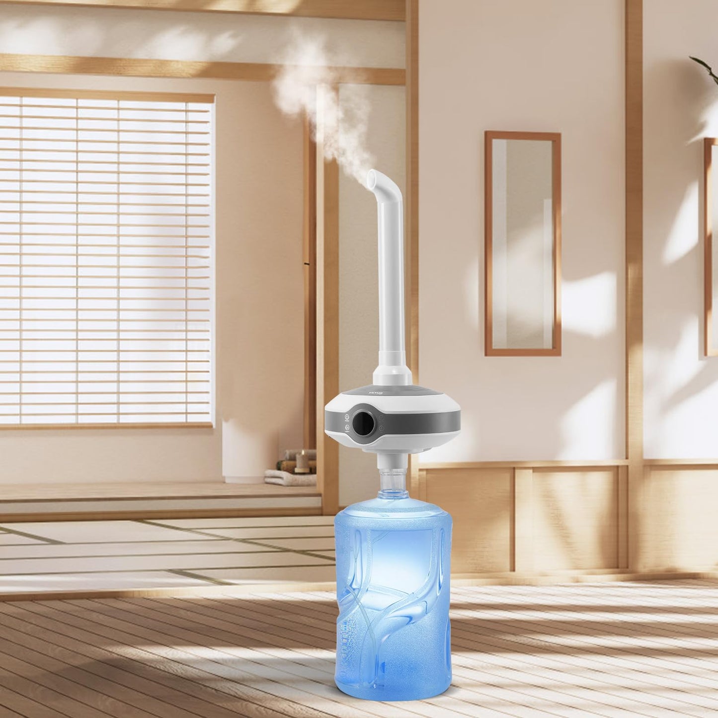 VEVOR Humidifier for Home Large Room, Commercial Humidifier for Whole House 1291.7 sq ft, 16L Water Tank & Night Light & 12h Timer & Auto Shut-Off, Greenhouse, Commercial Branch Tube w/ 360° Nozzle