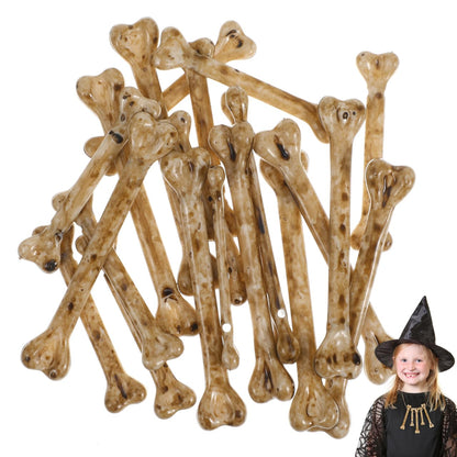 EXCEART 20pcs Mini Skeleton Bones Simulation Plastic Bone White Fake s Prop Skull Pendant Charm Artificial Ornaments Hanging Decor DIY Human Skeleton Costume
