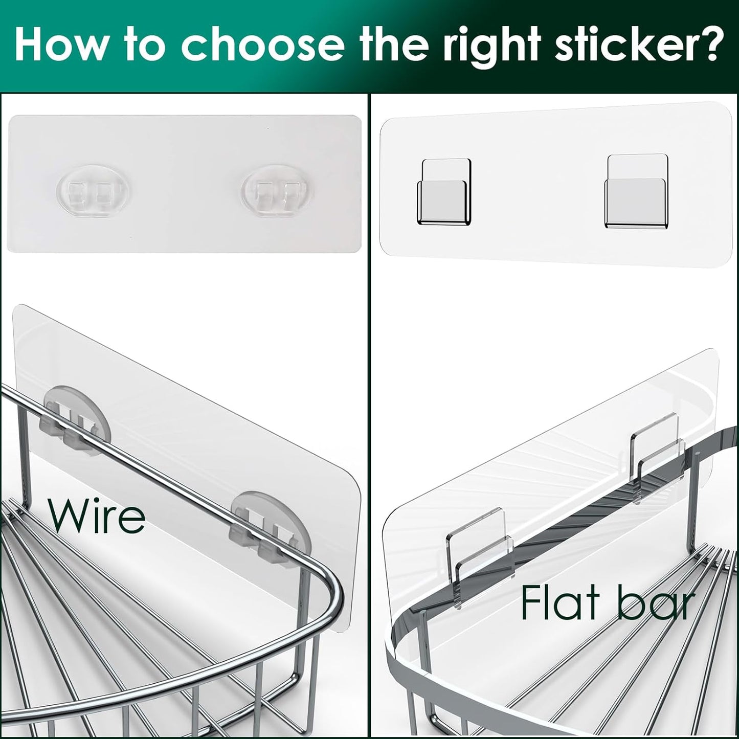 12 Pack Adhesive Hooks for Shower Caddy, Bathroom Shelf
