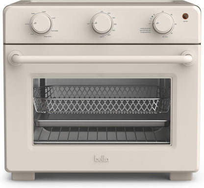 Bella Air Fry Toaster Oven - 7 Cooking Options, Dishwasher-Safe Trays, 1700W, Oatmilk Finish