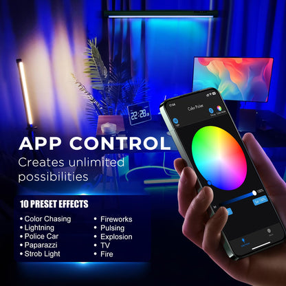 Mettlelite TLX4C RGB Tube Light, Full Color RGBWW LED Video Light Stick with APP DMX Control, 4ft 2800K-8000K, Customizable Light Effects, Rechargeable, CRI97+ TLCI98+ for Studio Photography Video