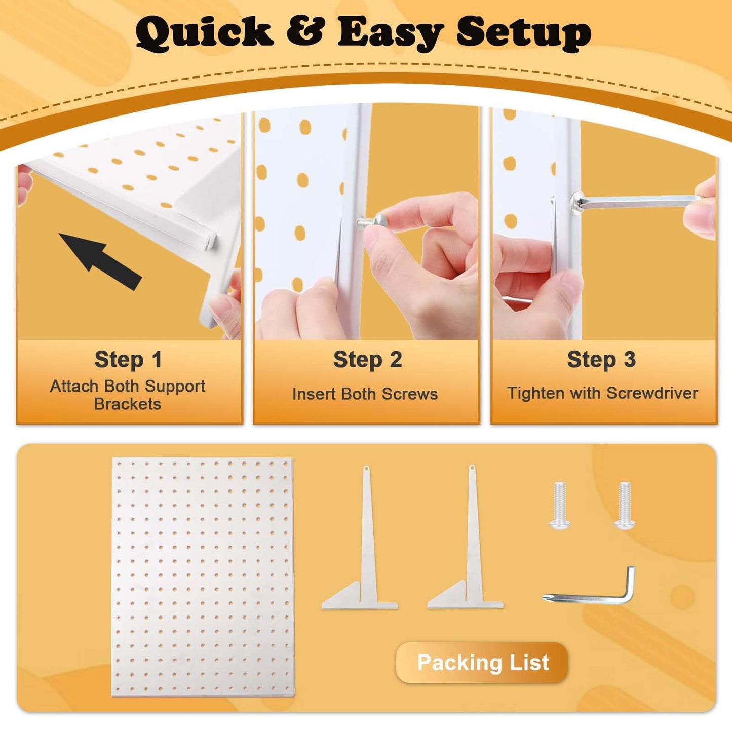 4 Pack Peg Board Display Stand for Vendors with 48 Hooks Metal Tabletop Pegboard Display Stand for Craft Shows 17" X 13" Retail Display Racks For Jewelry Earring Keychain PegBoard Organizer White