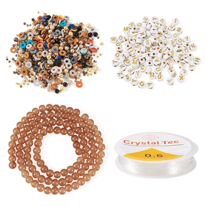 Spritewelry Friendship Bracelet Making Kit with Glass Seed Beads 8mm Clay Beads Bracelet Making Kit for Adults Letter Bead for Jewelry Making DIY Crafts Gift Supplies 1 Bag