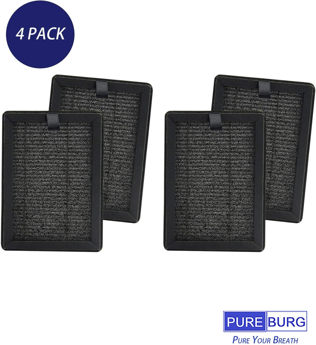 PUREBURG Replacement True HEPA Filters, Compatible with PUURVSAS (HM669A) / ROVACS (RV60) Air Purifiers, 4-Pack H13