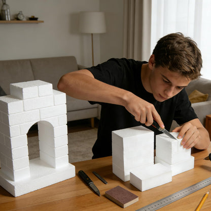 24 Pcs Craft Foam Blocks,4x4x2In Styrofoam Blocks,White Foam Bricks for School Projects Sculpting, Modeling, Floral Arrangements, Packing and DIY Crafts - Lightweight and Durable (4x4x2inch-24pcs)