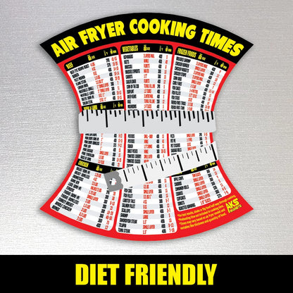 Air Fryer Magnetic Cheat Sheet - Large Print Easy to Read Airfryer Accessory - Air Fryer Cooking Times Chart Magnet, Airfry Cookbook Guide, Kitchen Cheat Sheet, Airfryer Oven Accessories 2025 (Red)