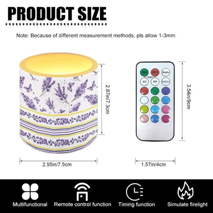 Cozeyat Lavender LED Candles Set of 4 Battery Powered Flameless with Remote Timer Dancing Flame Waterproof for Home Garden Patio Table