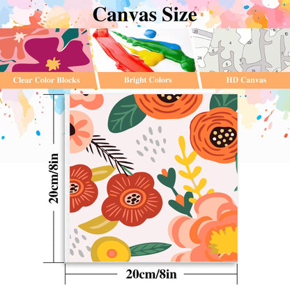 eimivrc 4 Pack Paint by Numbers Kit for Adults Framed,Flowers Paint by Numbers for Adults Beginner,DIY Acrylic Oil Painting for Home Wall Decor(8x8inch)