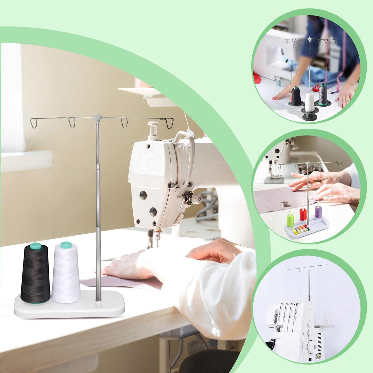 AMLESO Adjustable Cone Thread Stand Spool Holder for Sewing Machine Embroidery Quilting Serger Machines, Thread Stand for Smoother Feed, Large Spool Holder