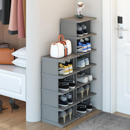 Rack12Tiers, Entryway,Hallway,Closet, AFOORD Narrow Shoe Tall Skinny Shoe Organizer, Small Space and Vertical Shoe