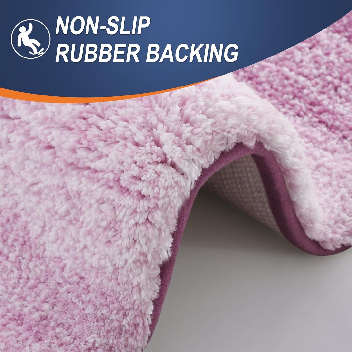 OLANLY Bathroom Runner Rug Mat - Extra Soft Microfiber with Rubber Backing | Quick Dry, 70x24, Pinkish-Purple