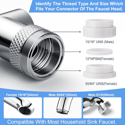 1440° swivel faucet extender, sink faucet aerator extender, swivel extendable filter, with 2 modes splash guard multi-functional universal mechanical arm suitable for kitchen/bathroom/toddlers