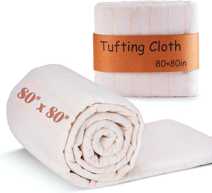 BESGEER 80" × 80" Tufting Cloth with Marked Lines - Monks Cloth for Rug tufting kit, Primary Tufting Cloth for Cut and Loop Pile Tufting Guns, Rug-Punch