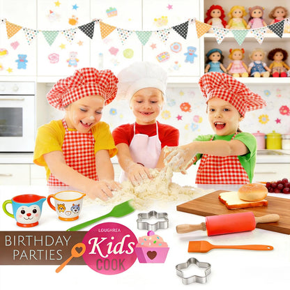 Non-Stick Rolling Pin Silicone Basting Pastry Mat Spatula Brushes Set:Combo Kit of Large and Small Dough Rollers and 2 Stainless Steel Cookie Cutters for Baking