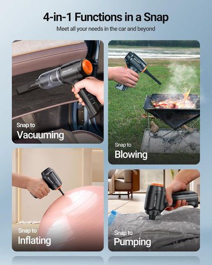 SEALIGHT Mini Wireless Car Vacuum, 13000PA High Power Suction and Air Duster, Lightweight Handheld Vacuum for Car,