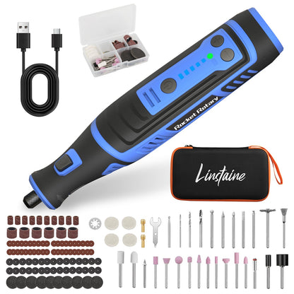 8V Cordless Rotary Tool Kit with 135pcs Accessories, 2.8Ah Battery Rechargeable Engraving Pen with LED Light, 5-Speed 30000RPM Power Rotary Tools for Drilling Grinding Sanding Polishing Cutting