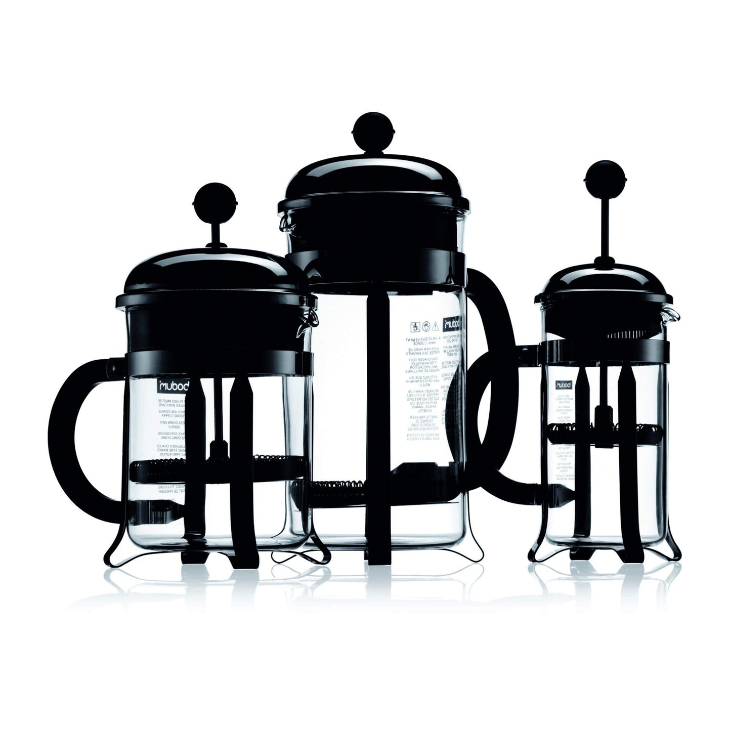 Bodum 12oz Chambord French Press Coffee Maker, High-Heat Borosilicate Glass, Polished Stainless Steel – Made in Portugal