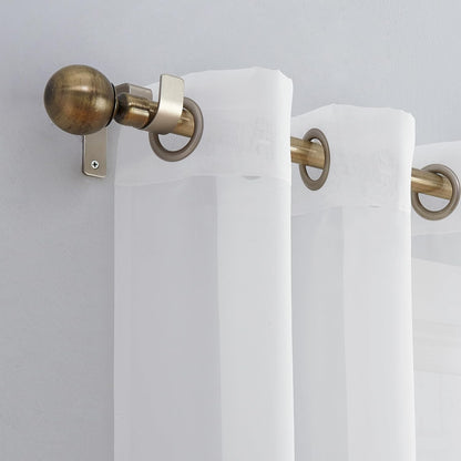 No. 918 Emily Sheer Voile Grommet Curtain Panel - 59" x 63", White