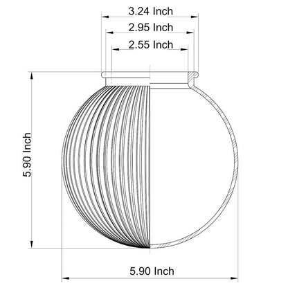 LIGHTACCENTS Clear Ribbed Ceiling Light Cover – 5.9” Flush Mount Globe for Fan or Fixture Replacement – Glass Shade for Kitchen, Bathroom, Hallway, or Bedroom Ceiling Lights