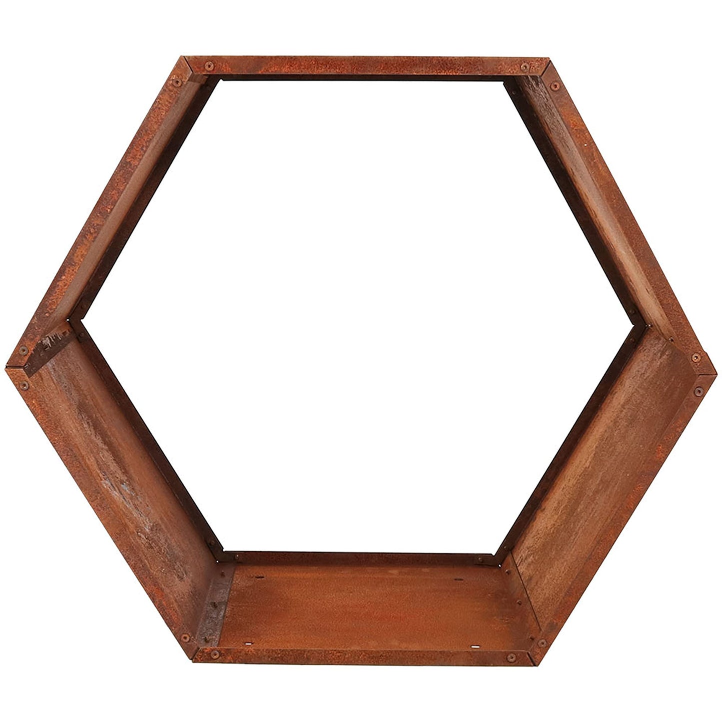 Sunnydaze Outdoor Firewood Rack - Rustic Fire Wood Holder - Sturdy Hexagon Log Holder - Steel Log Rack for Outdoor Firewood Storage